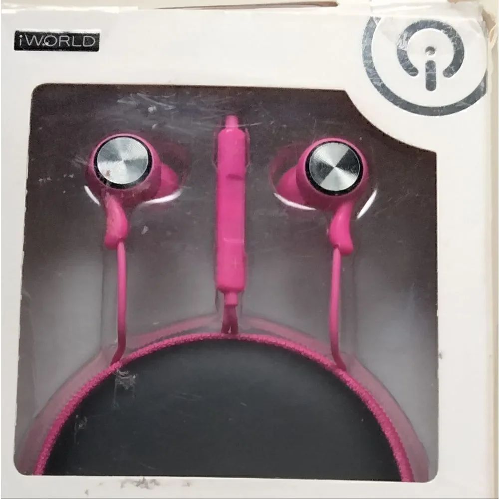 New Without tags "iWorld kinetic" wired earbuds with case